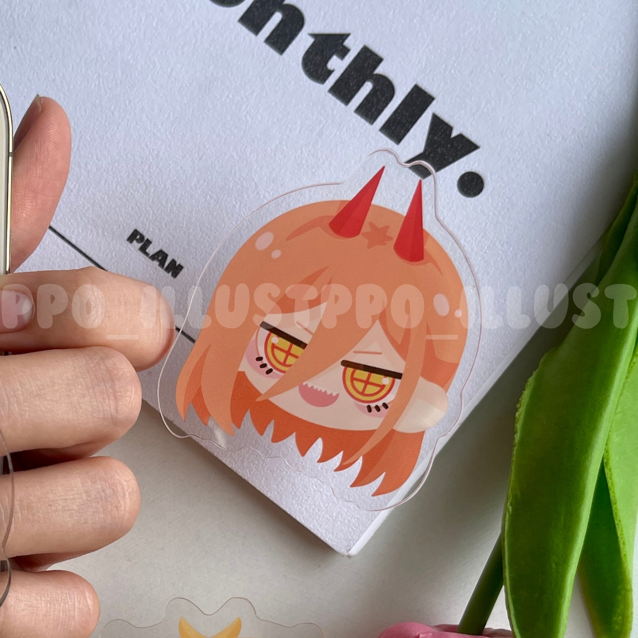 Ppo | Giá đỡ điện thoại Griptok Popsocket Anime Chainsaw Man - Thợ Săn Quỷ 5cm