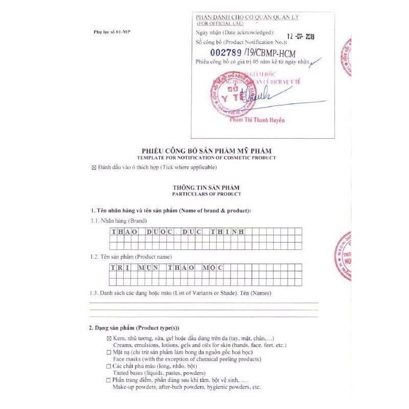 Chấm nám ,tàn nhang Đức Thịnh.