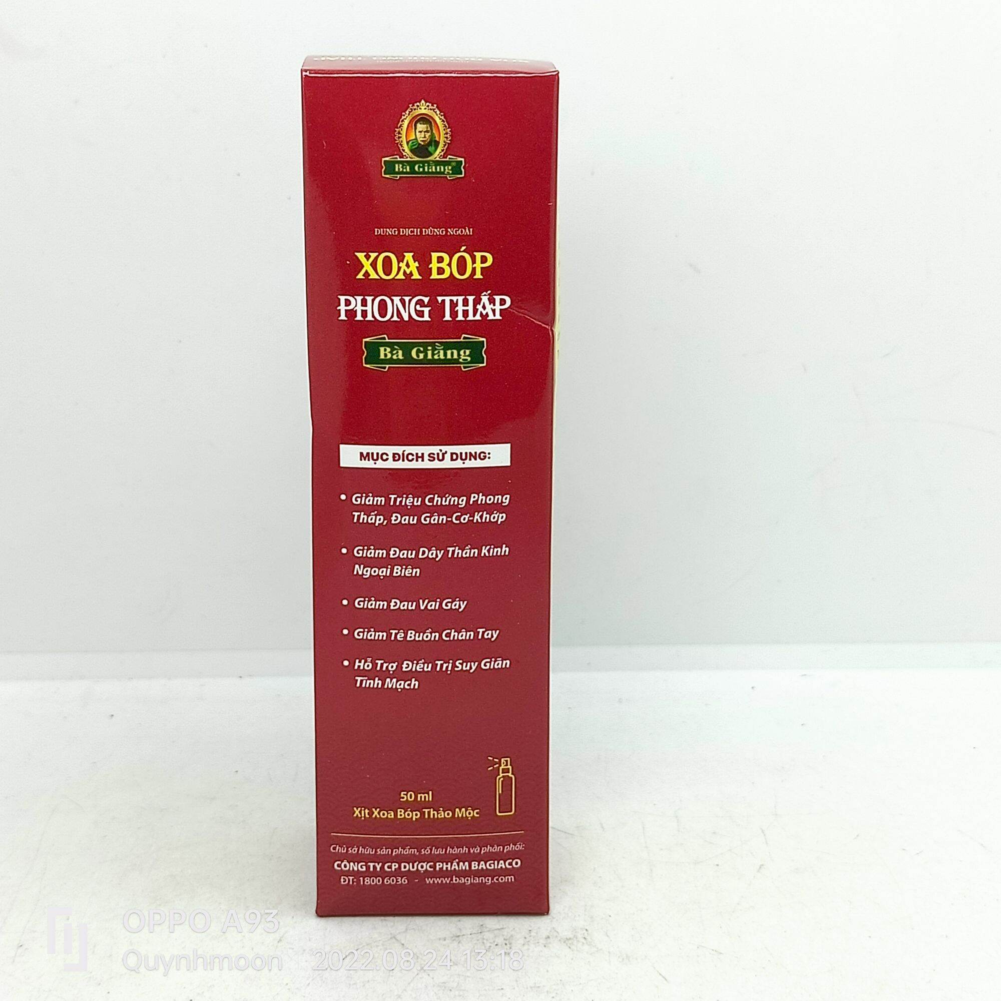 Xịt xoa bóp thảo mộc  Bà Giằng lọ 50ml