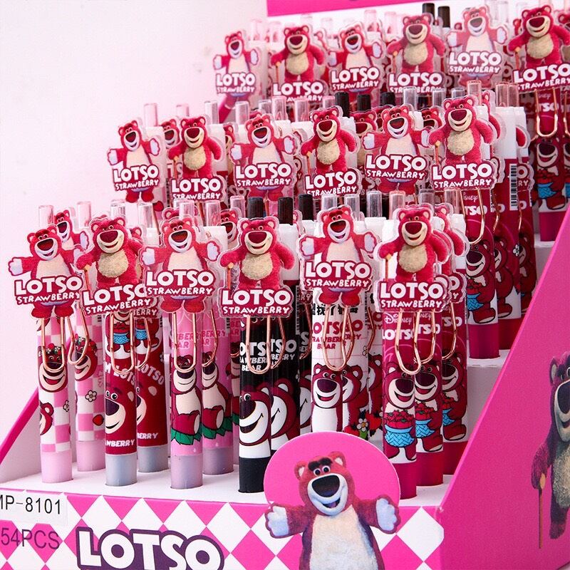 Bút bi bấm Gấu dâu Lotso mực đen dễ thương hot trend