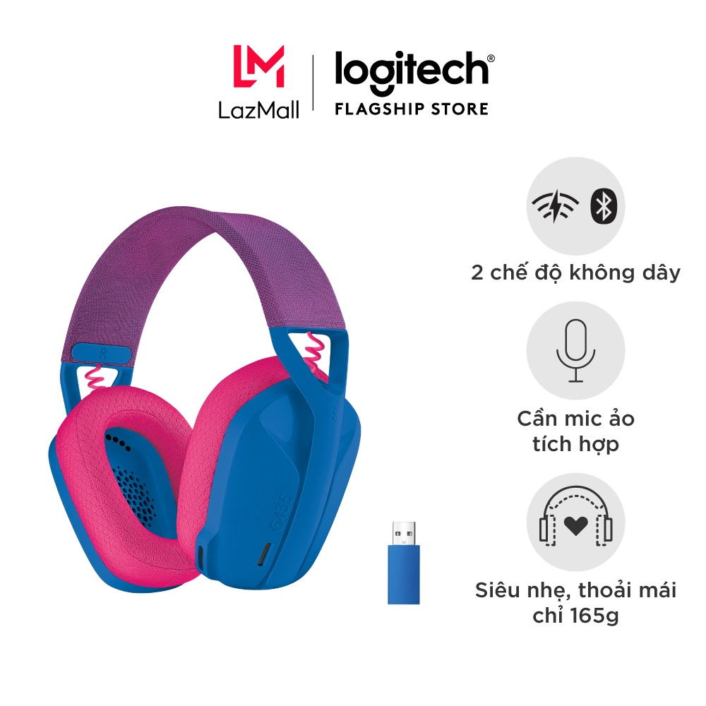 Tai nghe game không dây Bluetooth và Lighspeed Logitech G435 – Mic ảo tích hợp nhẹ tương thích PC Đi