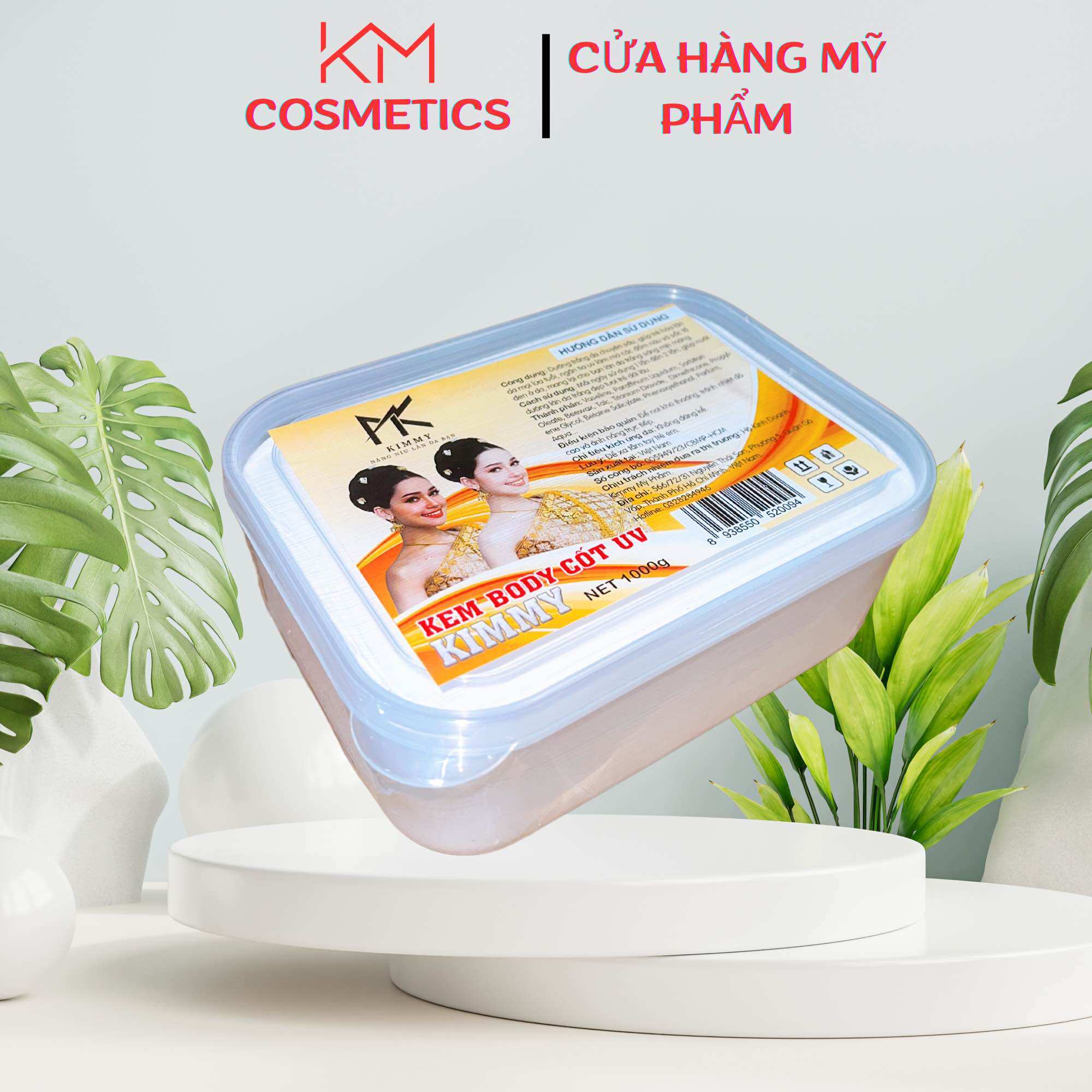 [HCM]Lẻ hộp 1kg kem trắng da body cốt uv kimmy màu trắng ( cốt thái )