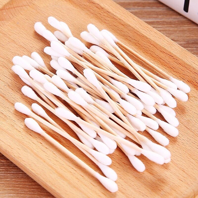 Tăm bông 2 đầu thân gỗ hàng nội địa