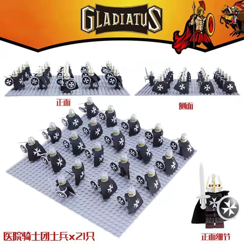 Thiết Bị Xây Dựng Mô Hình Quân Sự Cổ Đại Sparta Crusaders Đế Chế La Mã Chỉ Huy Đồ Chơi Cho Bé Trai V