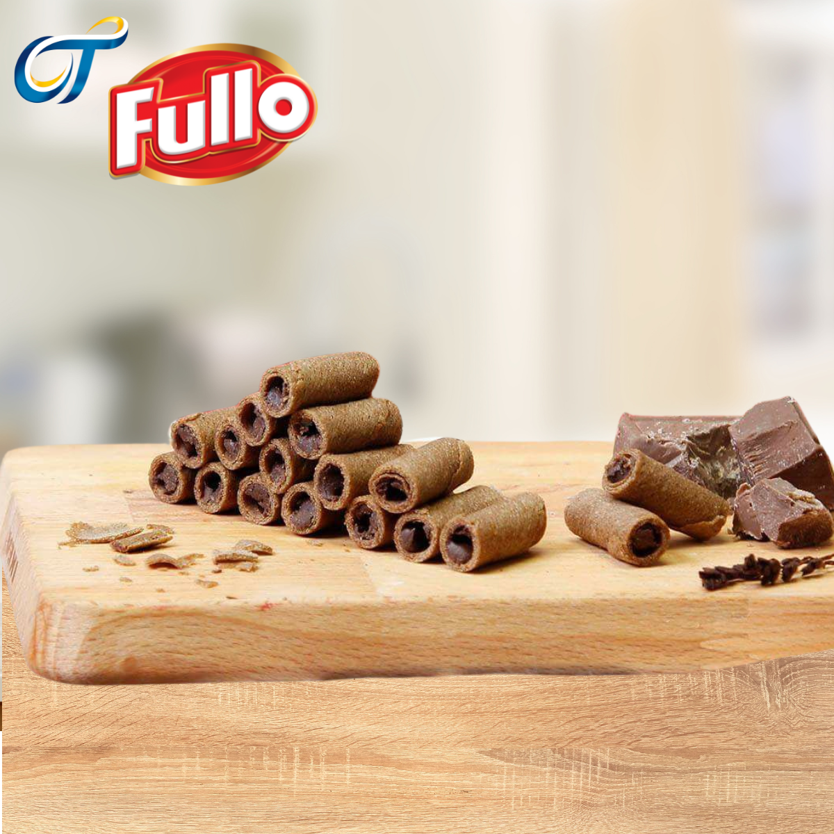 Bánh quế Fullo Bitz Sôcôla 80gr (Gói Zip tiện lợi)