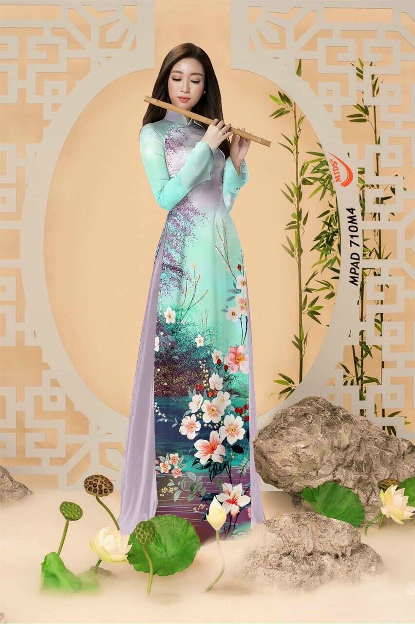 Vải áo dài phong cảnh
