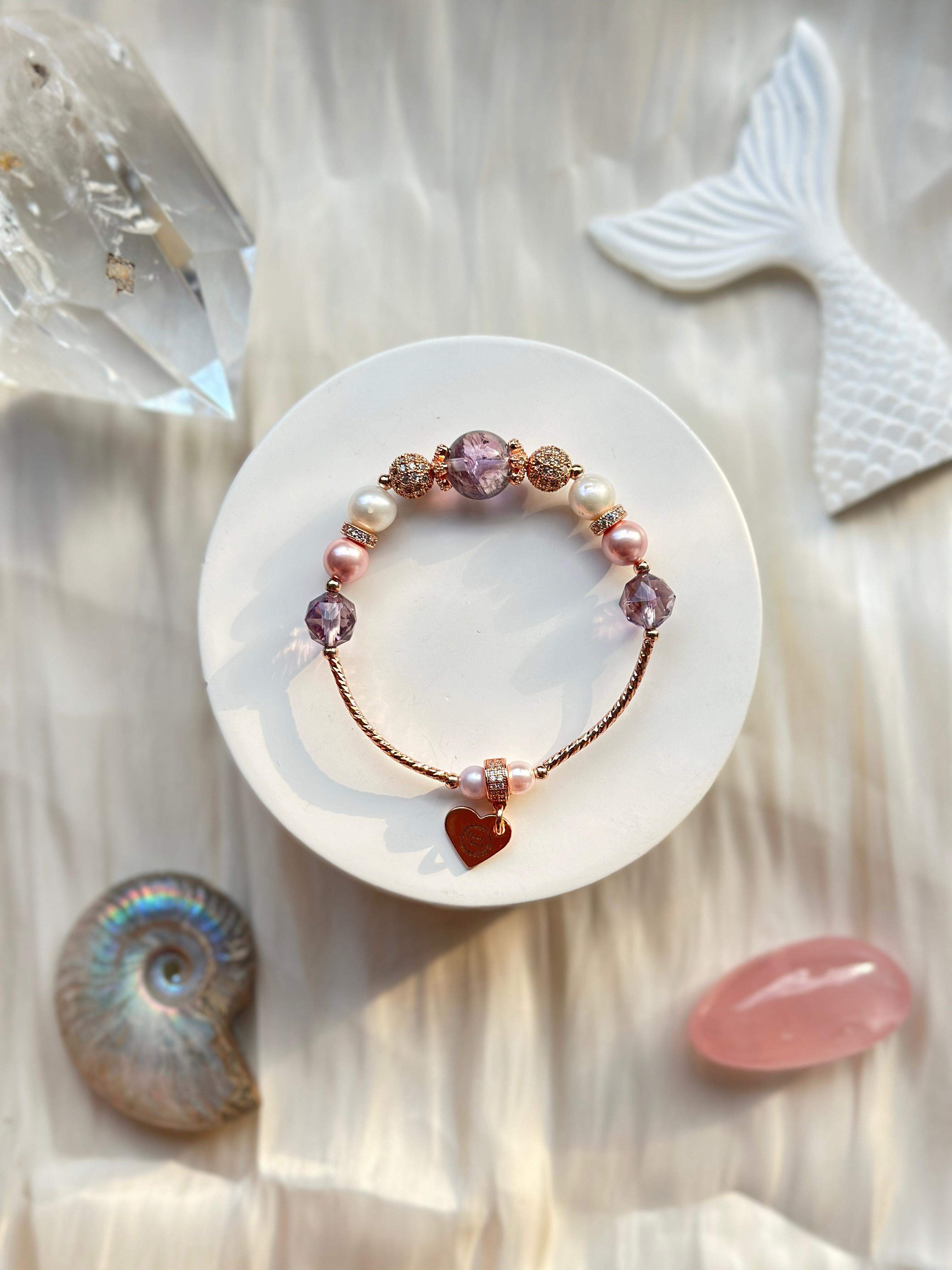 Vòng tay Mạ Vàng Floral Knots Purple Princess