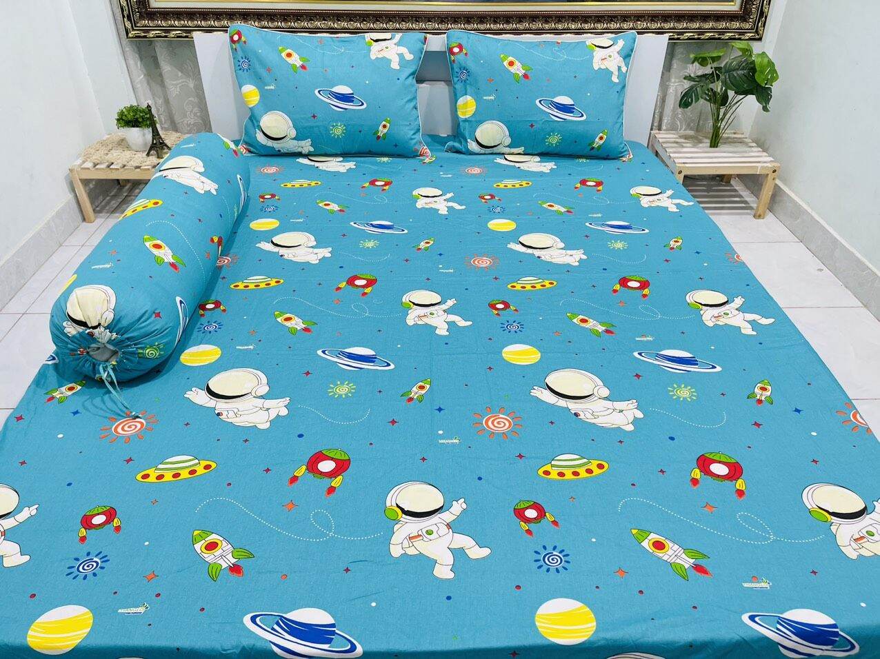 Ga giường, drap lẻ 100% cotton thắng lợi 1m8x2m nệm cao 5-15cm