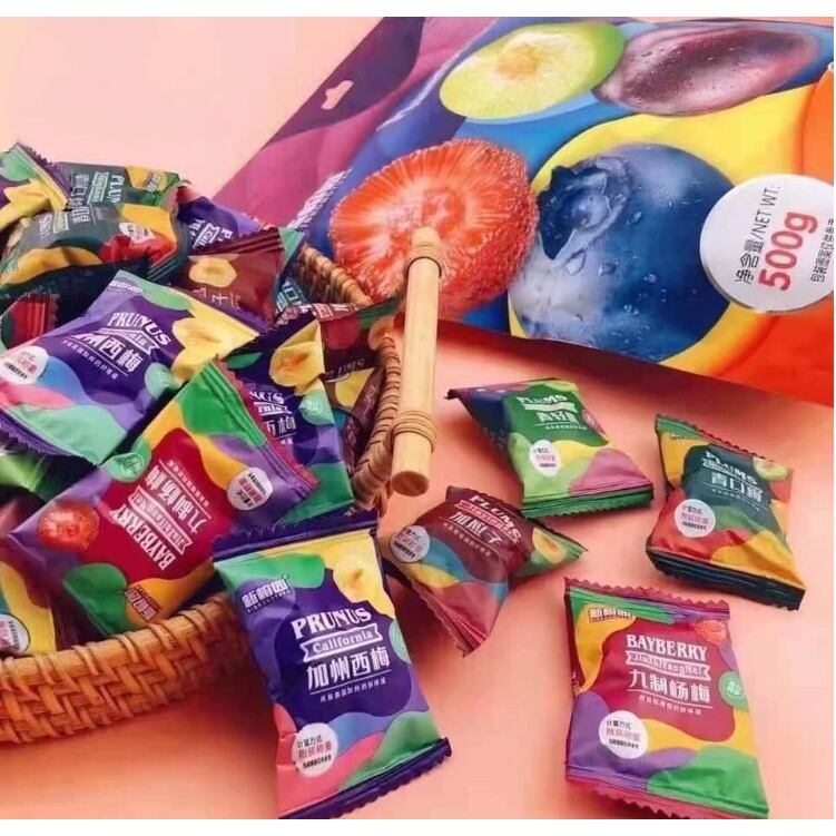 ô mai mận mix 6 vị bịch 500g