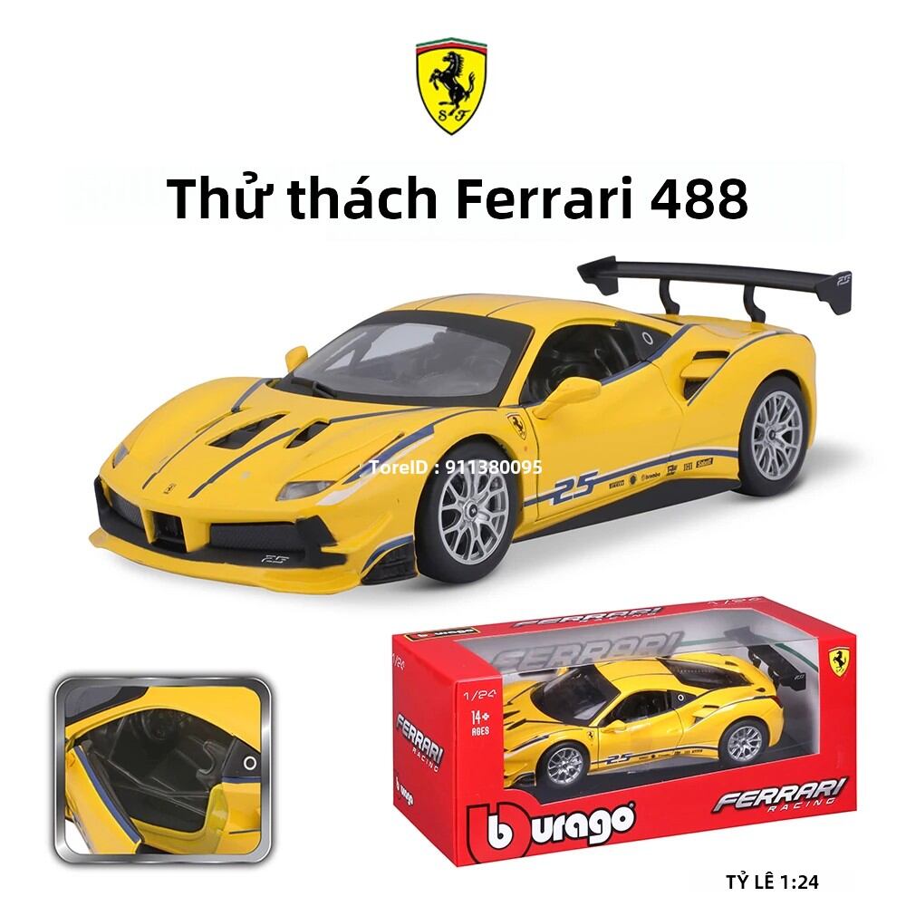 Bburago Tỉ Lệ 1:24 Cao Cấp Xe Thả Mô Hình Ferrari F50 Enzo 250 GT 488 Pista Stradale Xe Hợp Kim Sưu