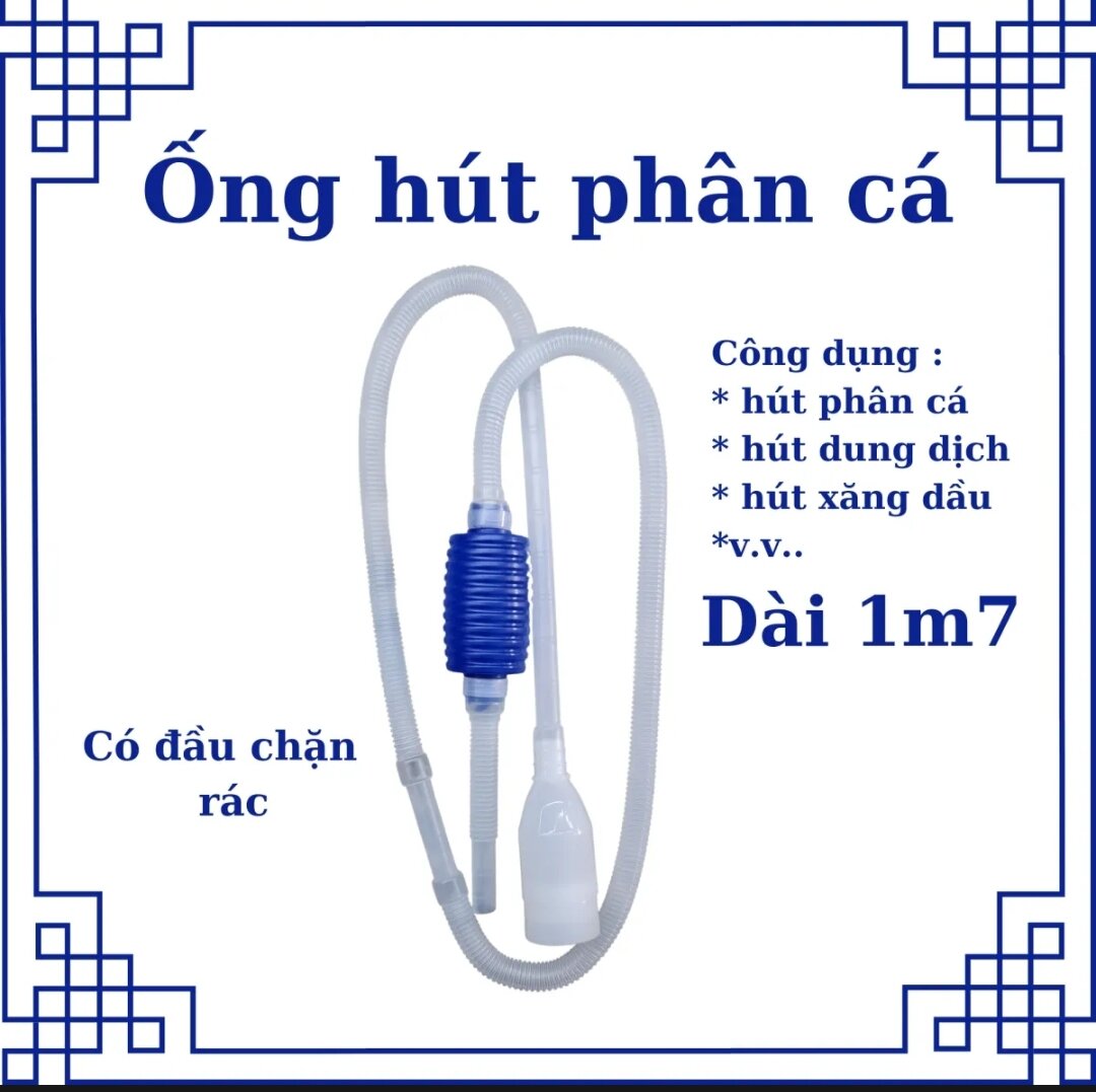 Ống hút nước thay bể cá, hút cặn, hút phân bằng tay.