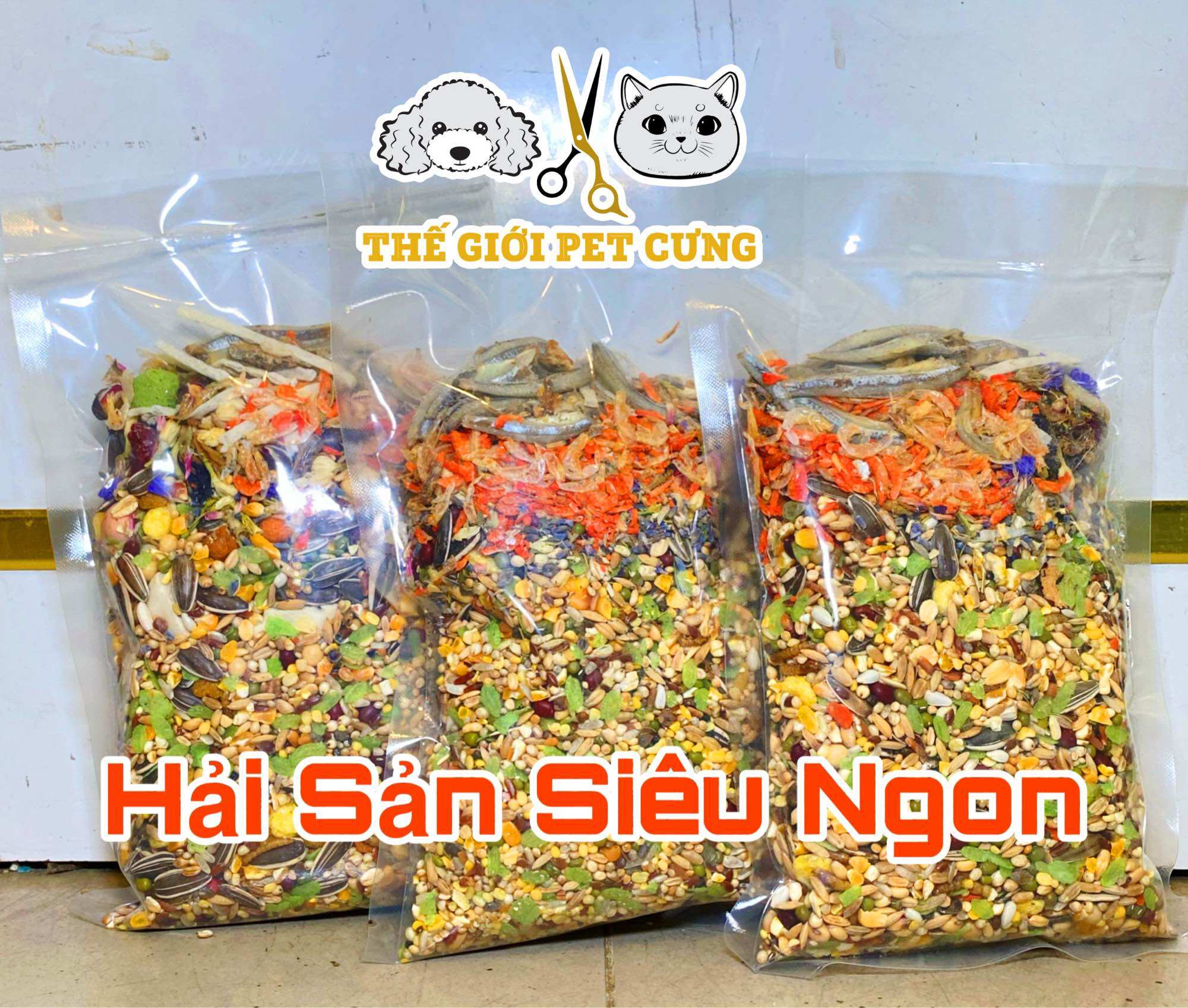 Thức ăn hải sản tôm cá khô hamster nhím sóc