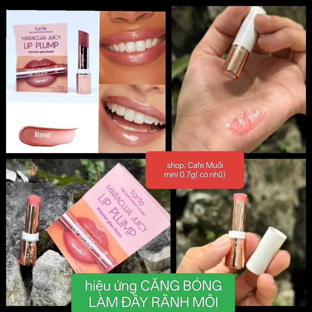 SON DƯỠNG CÓ MÀU Tarte Maracuja Juicy Lip Plump Shimmer Glass mini 0.7g bảng có nhũ