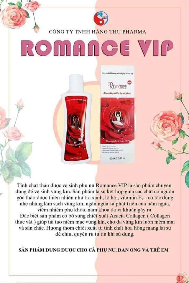 DUNG DỊCH VỆ SINH ROMANCE VIP( tặng kèm quà tặng trị giá 50k)