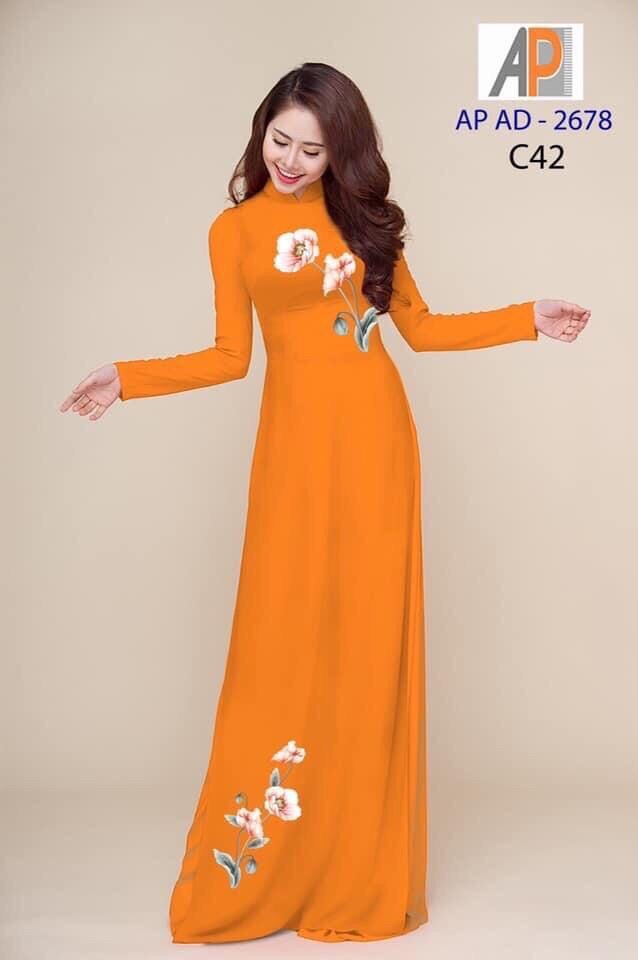 Vải áo dài hoa đơn giản