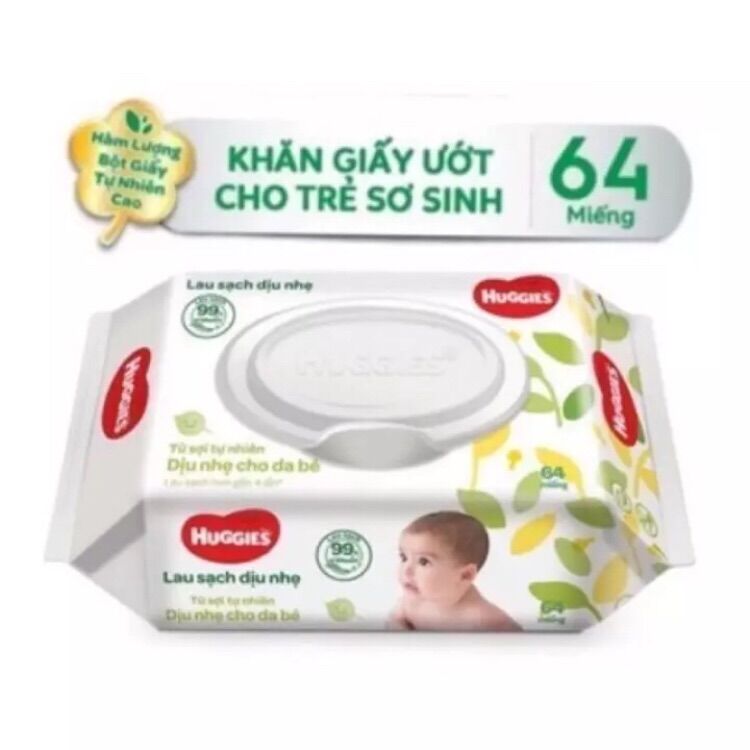 Combo 5 gói khăn huggies 64 miếng không mùi