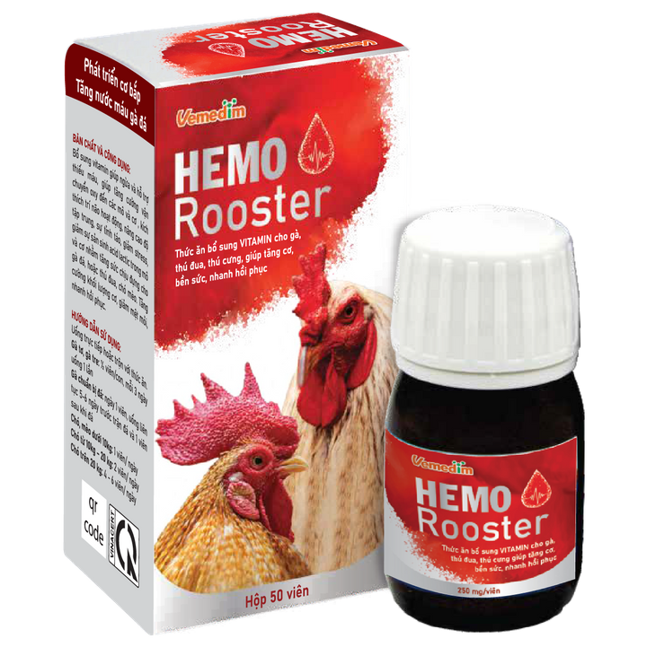 Hemo RoosterTăng lực cho gà đá Bổ sung Vitamin giúp gà tăng cơ, bền sức