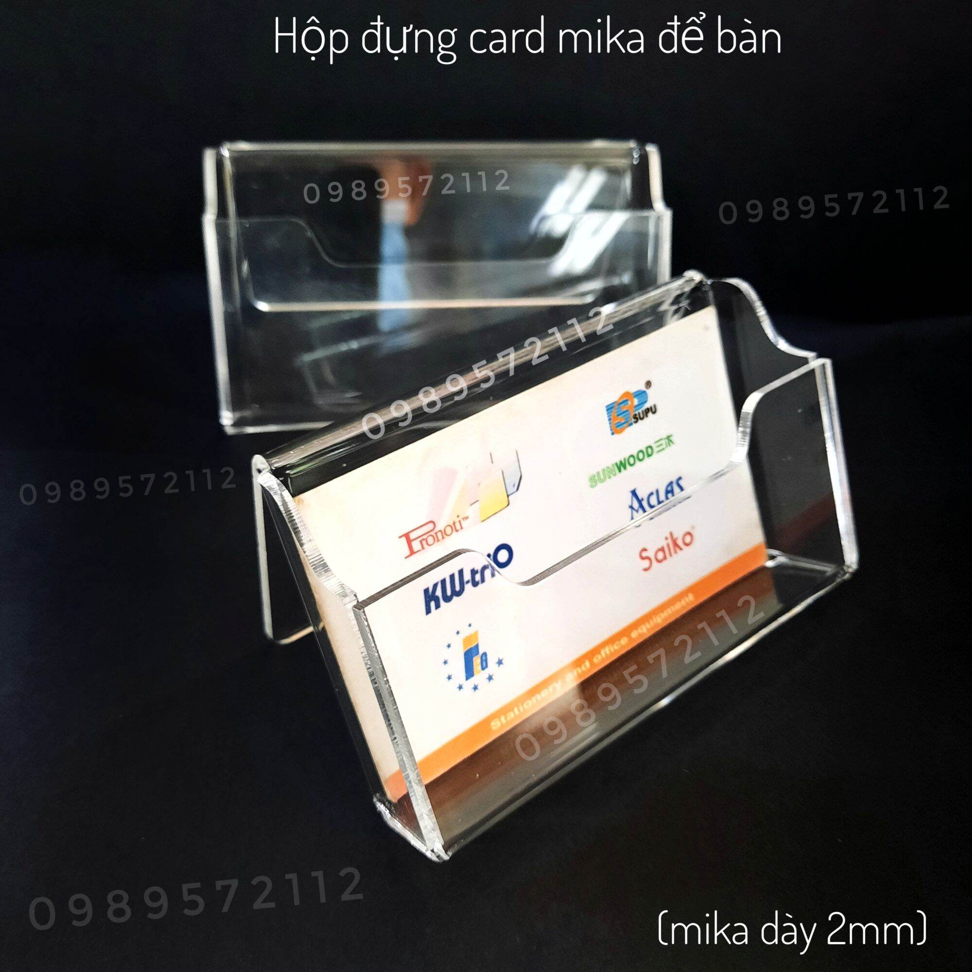 Hộp đựng card mika để bàn.(1 cái)