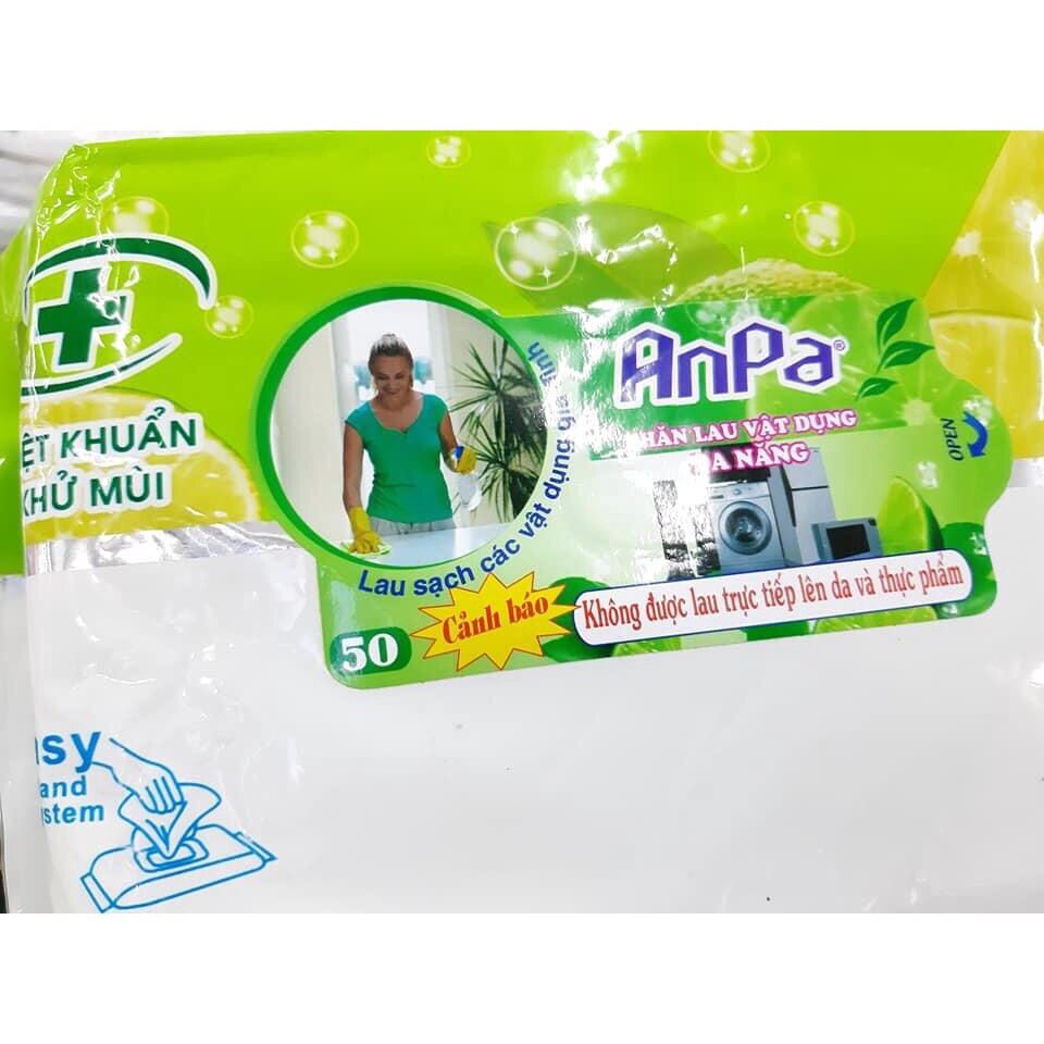 Chuyên sỉ 1 thùng 24 gói khăn giấy ướt lau bếp đa năng Anpa tiện dụng khăn