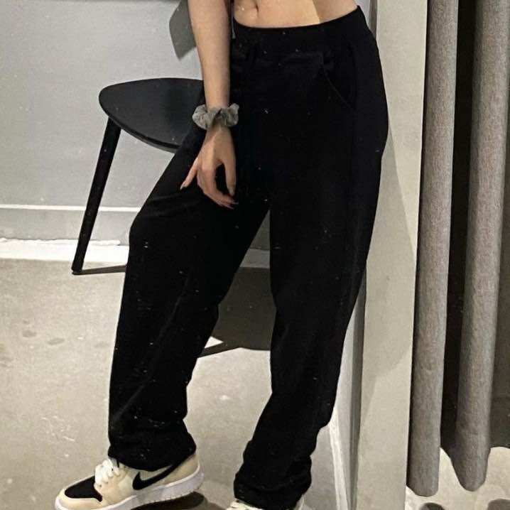 Quần thun ống suông đen xám Barbie Pants | LND