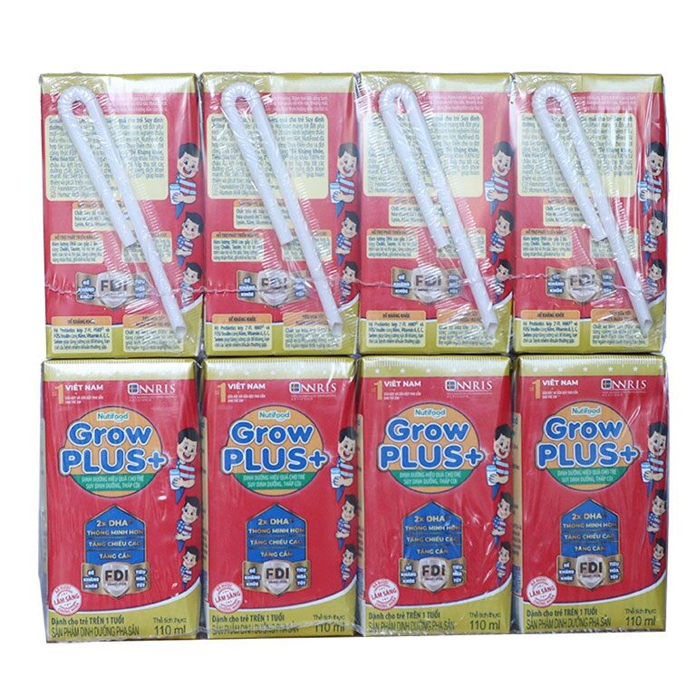 Sữa pha sẵn Nutifood Growplus Đỏ 110ml (48 hộp dành cho trẻ 1 tuổi trở lên)