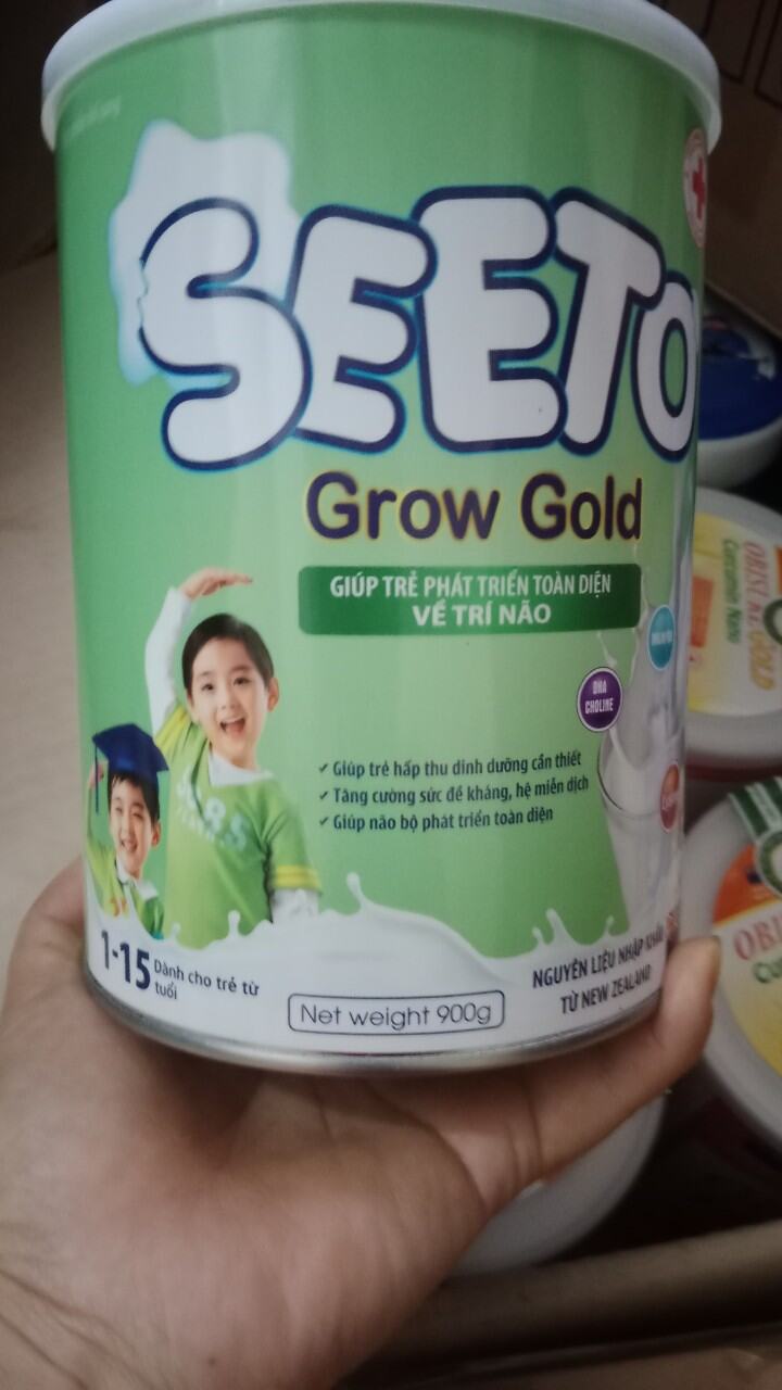 ( Non 900g)Sữa tăng chiều cao SEETO Grow Gold bổ sung canxi DHA vitamin giúp phát triển nhanh tăng c