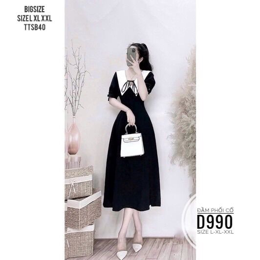 Bigsize 60- 90kg ĐẦM PHỐI CỔ TRẮNG