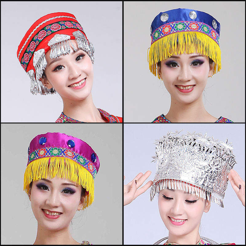 Mũ Bạc Miêu Dân Tộc Miêu Quý Châu Vòng Cổ Trang Sức Tóc Dân Tộc Động Dân Tộc Thiểu Số Phụ Kiện Trang Phục Biểu Diễn Phụ Kiện Trang Phục Dân Tộc CHOANG 3 Tháng 3 Nữ