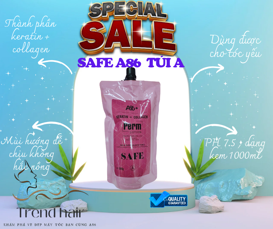 Safe A86 , túi thuốc A dùng cho tóc yếu