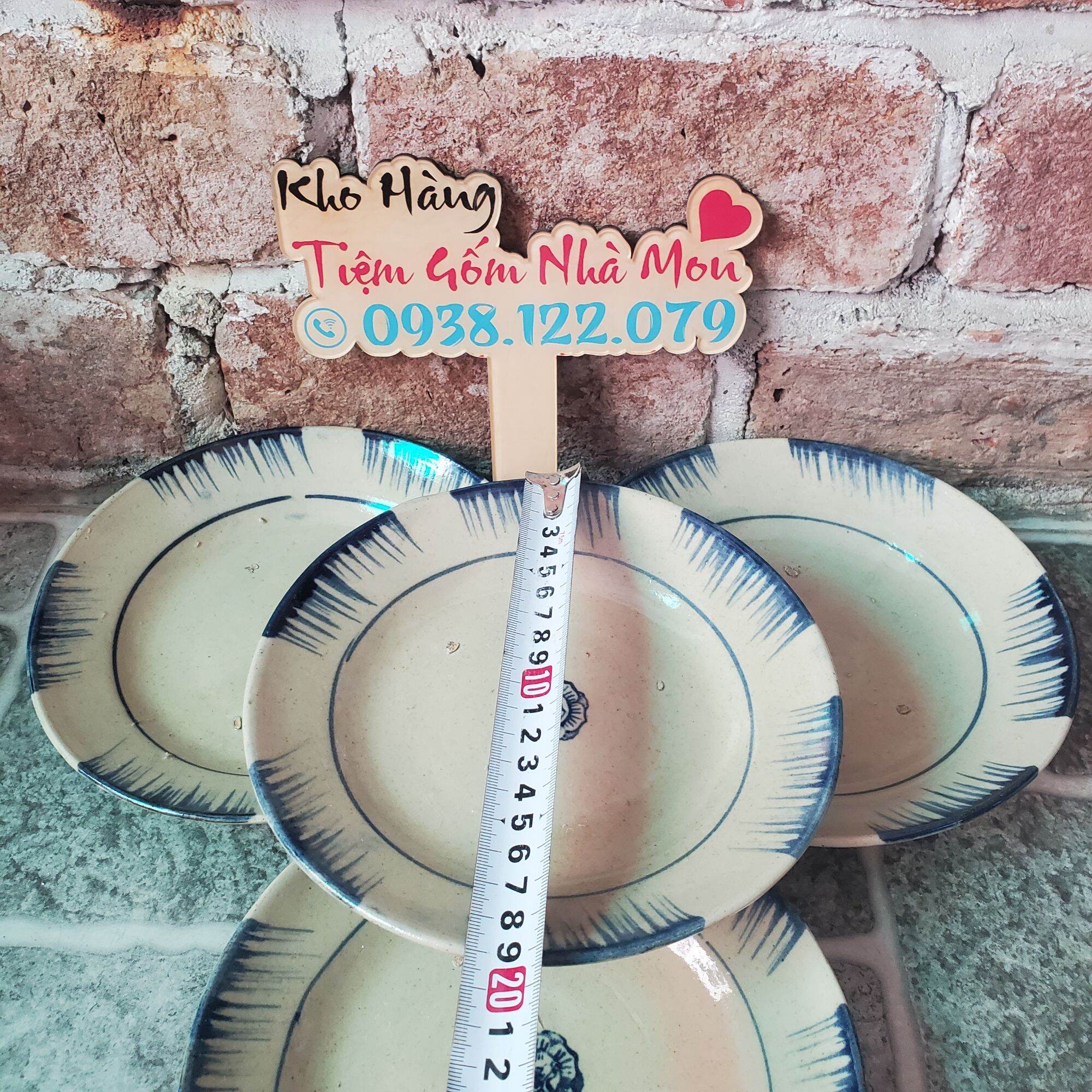 💢🌿COMBO 2c DĨA GỐM PHẾT XANH 19CM.😊🌿(HÀNG SẠN KHÔNG LÁNG)