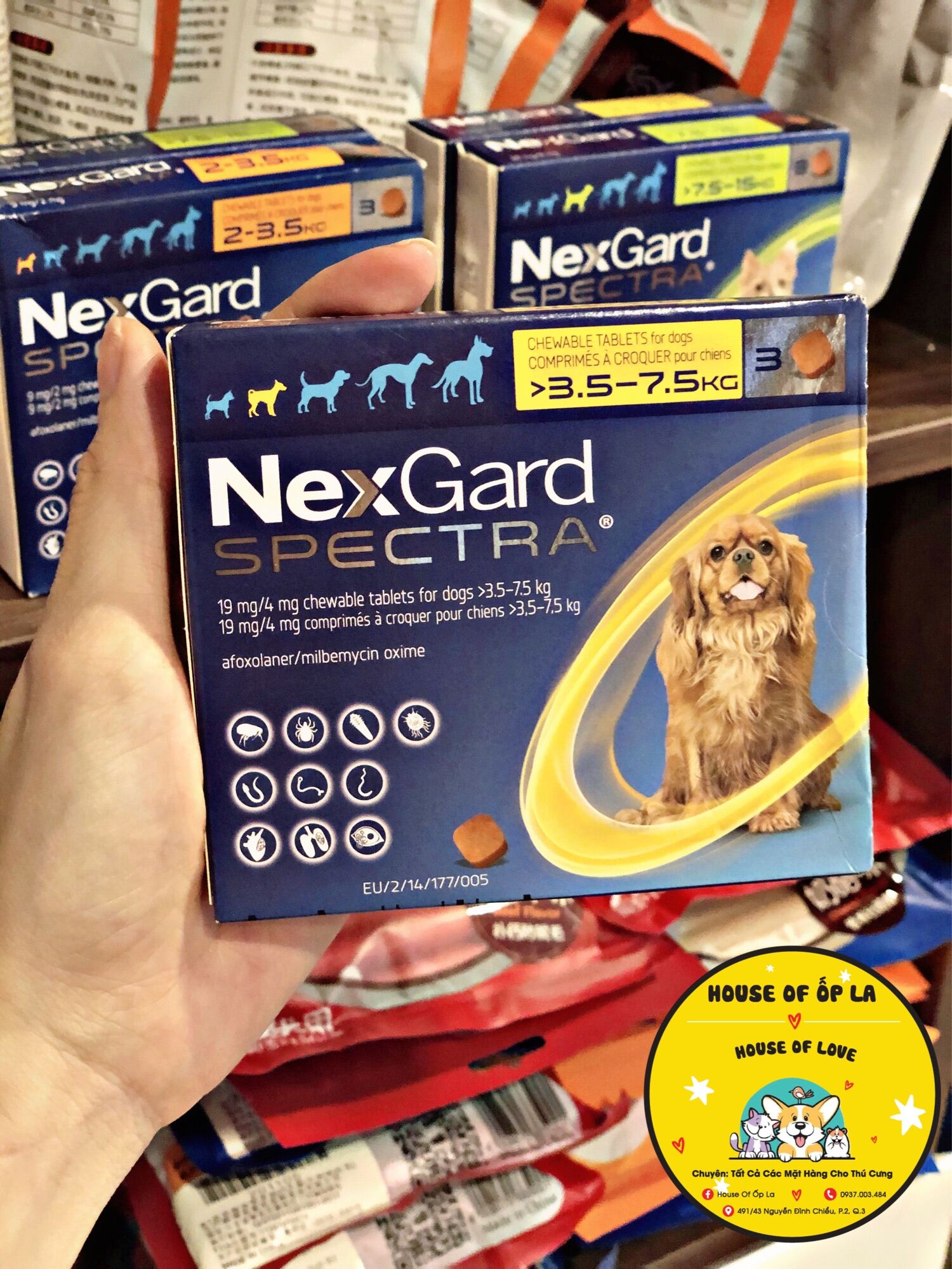 Nexgard Spectra 3,5-7,5kg ( Ngừa ve , giun )