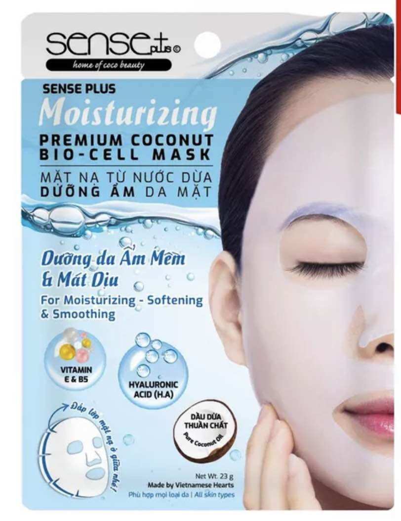 [ HCM ] MẶT NẠ COCONUT BIO-CELL SENSE PLUS DƯỠNG ẨM DA MẶT 23G