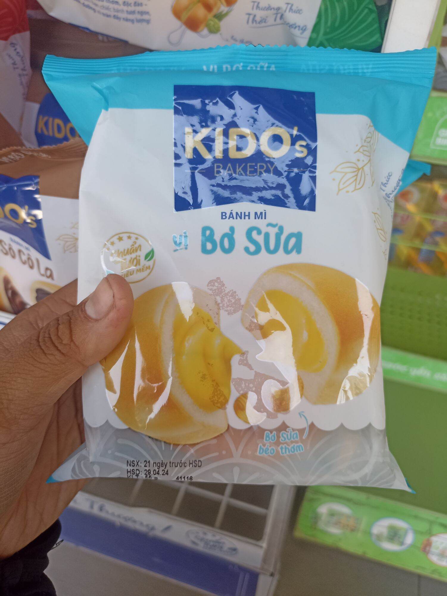 COMBO 5GÓI BÁNH MÌ TƯƠI BƠ SỮA KIDO (55gr/gói)