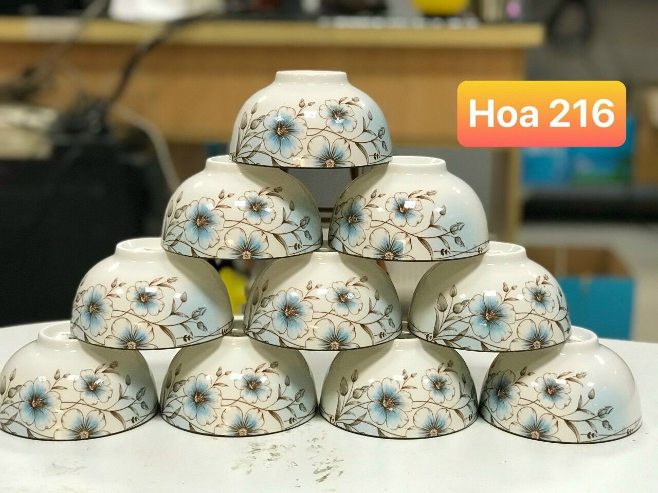 Bộ 10 bát cơm hoa 216