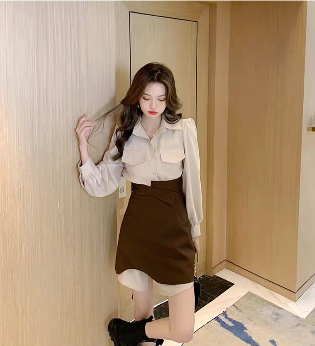 Vivian - Đầm sơ mi kèm chân váy Teisa