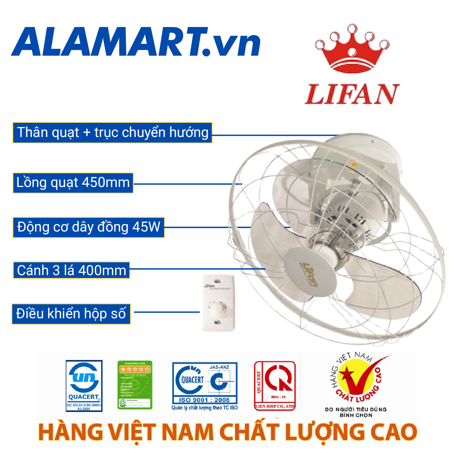 Quạt trần đảo Lifan TĐ-16