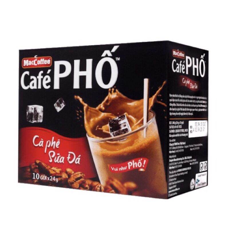 (COMBO 2 HỘP)_2 HỘP CAFE PHỐ SỮA ĐÁ MACCOFFEE 240 GR (10 GÓI*24GR)