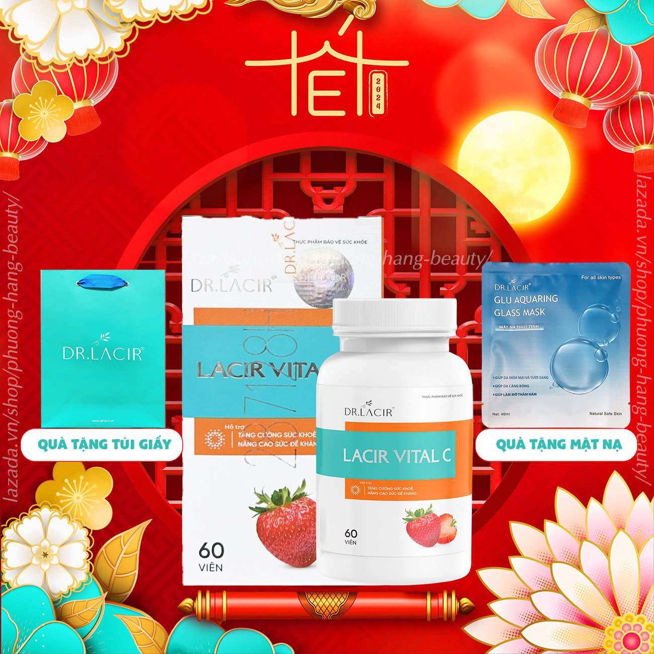 Viên uống vitamin c dr.lacir hỗ trợ đẹp da, tăng sức đề kháng, mờ thâm sạm