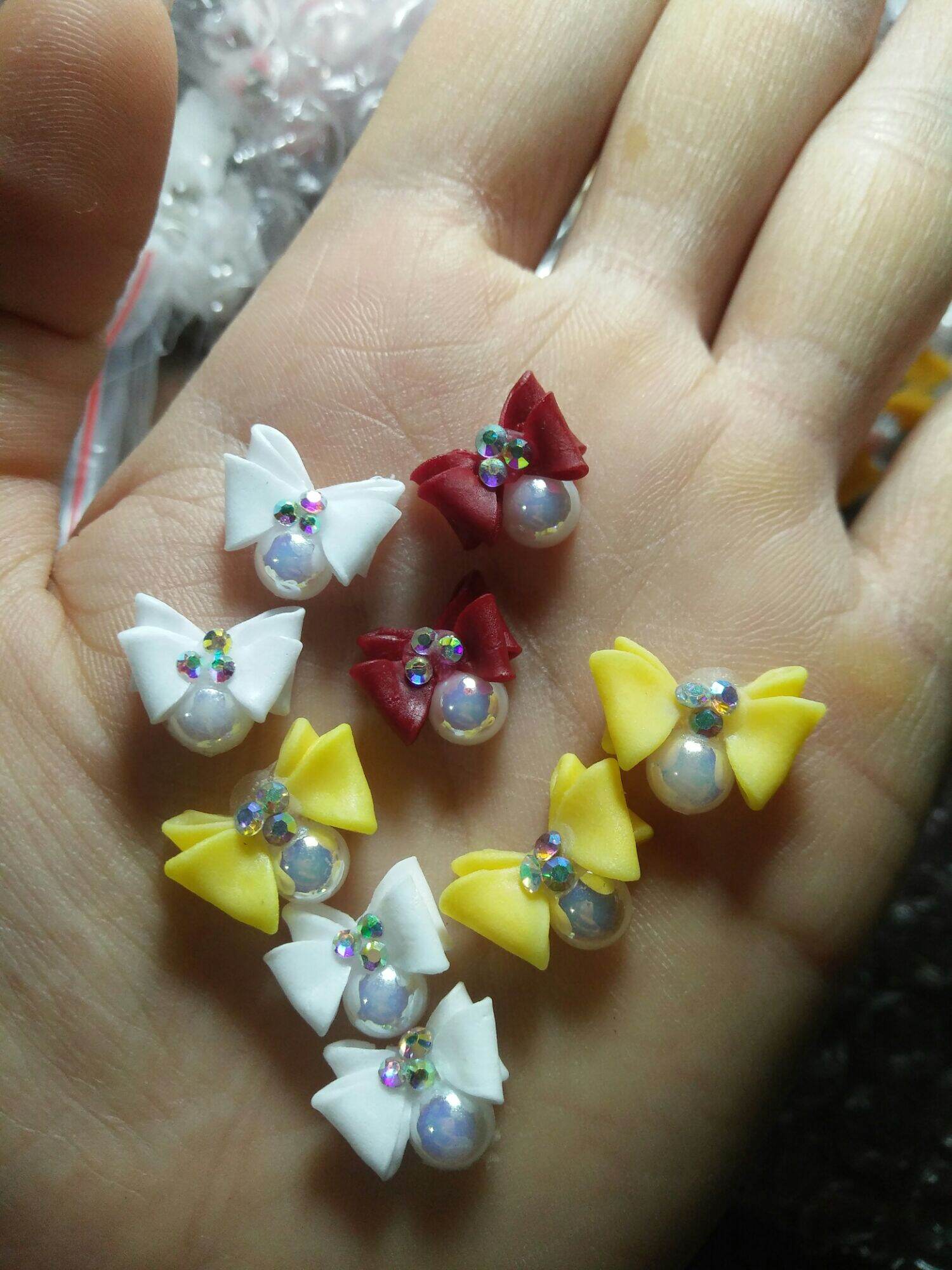 hoa bột nail, nơ ngọc sét 10 bông