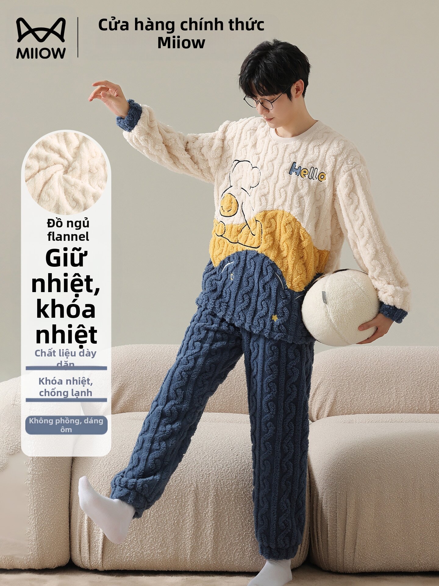 [MiiOW | Thick and Warm Cartoon Coral Fleece Long Sleeve Pajamas,MiiOW | Thick and Warm Cartoon Coral Fleece Long Sleeve Pajamas,] Giá 697,000 Đồng*Miễn phí vận chuyển