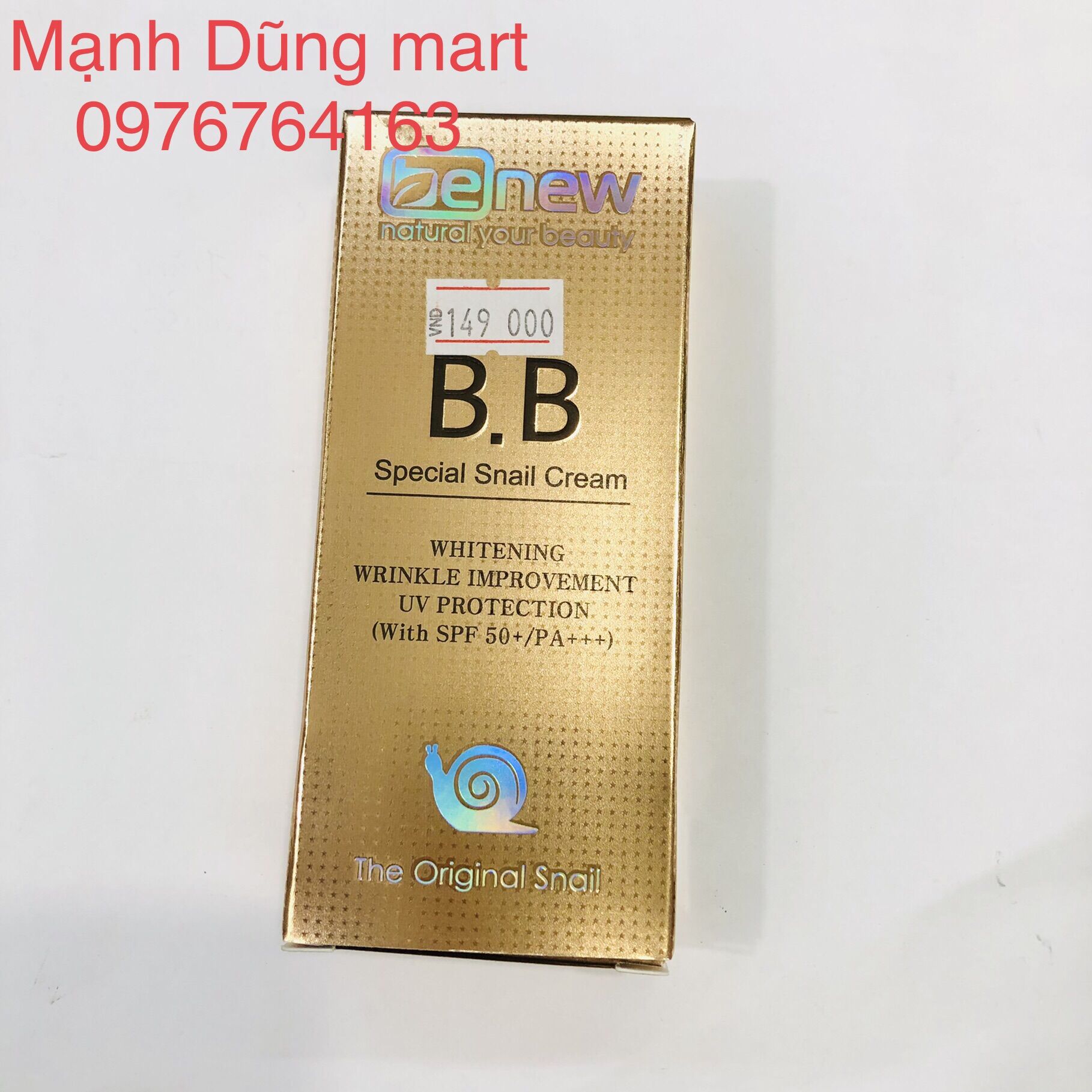 Kem nền BB siêu mịn lâu trôi dưỡng trắng Special Snail Benew Hàn Quốc 50ml