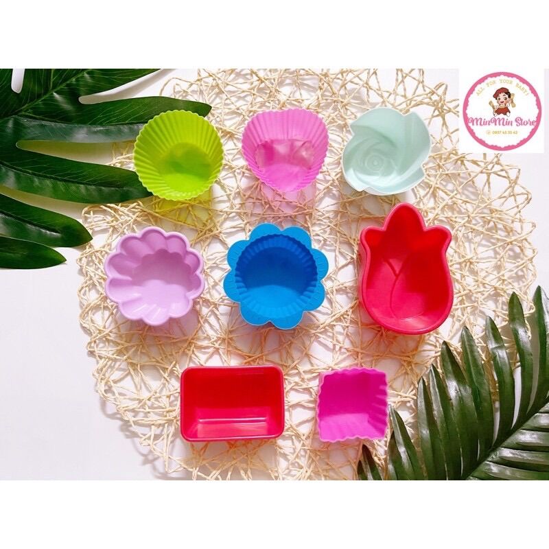 Khuôn silicon làm bánh cupcake, muffin chịu nhiệt loại 1