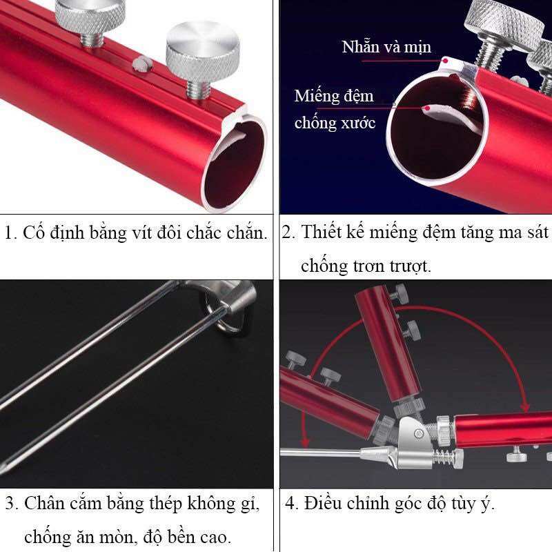 Chân cắm đất câu đài cao cấp, Chân Cắm Đất Chống cần câu đài Chân cắm đất Gác Cần câu Bắt Cá Fishing Đi Câu Câu Cá Mồi
