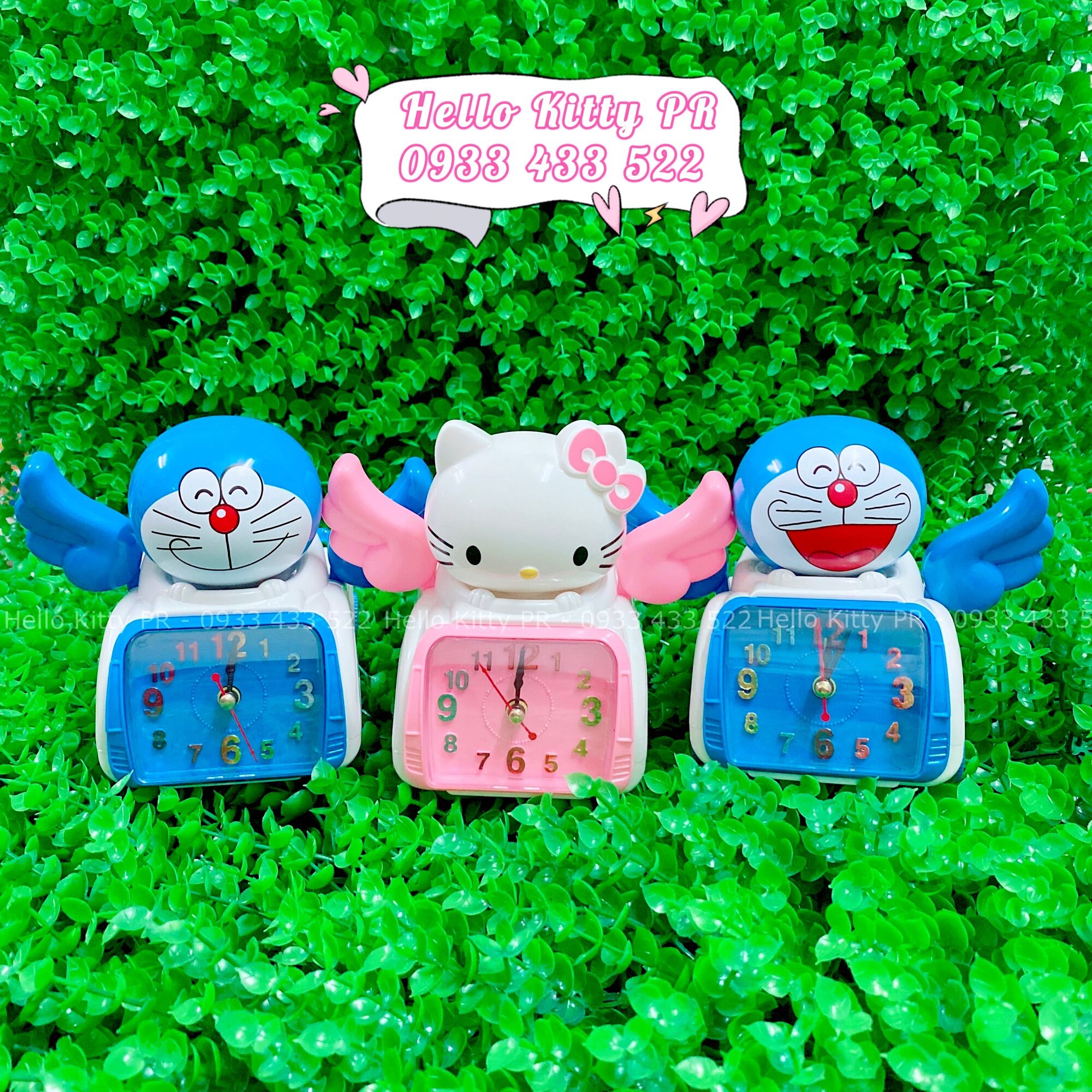 Đồng hồ báo thức Hello Kitty Doremon Doraemon