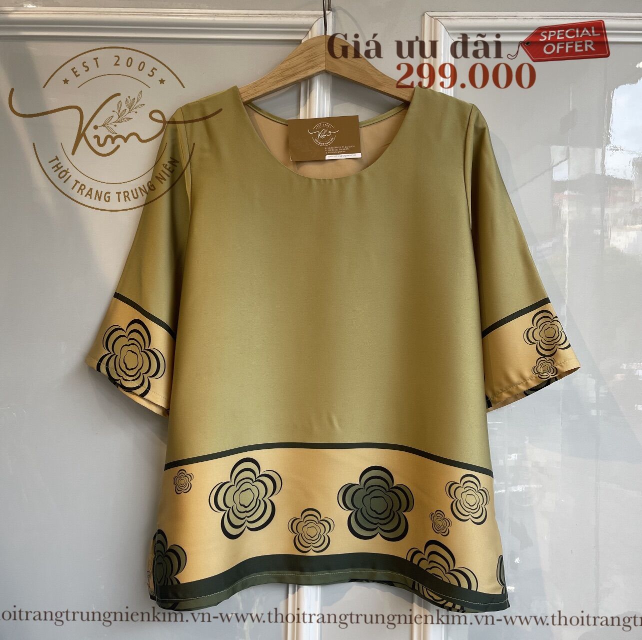 Áo lụa trung niên sang trọng Bigsize