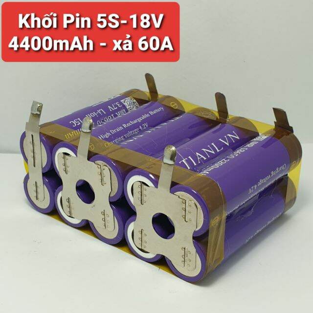 achun.vn - KHỐI PIN 5S-18V-21V - 4400MAH XẢ 60A DÙNG Cell TIANL