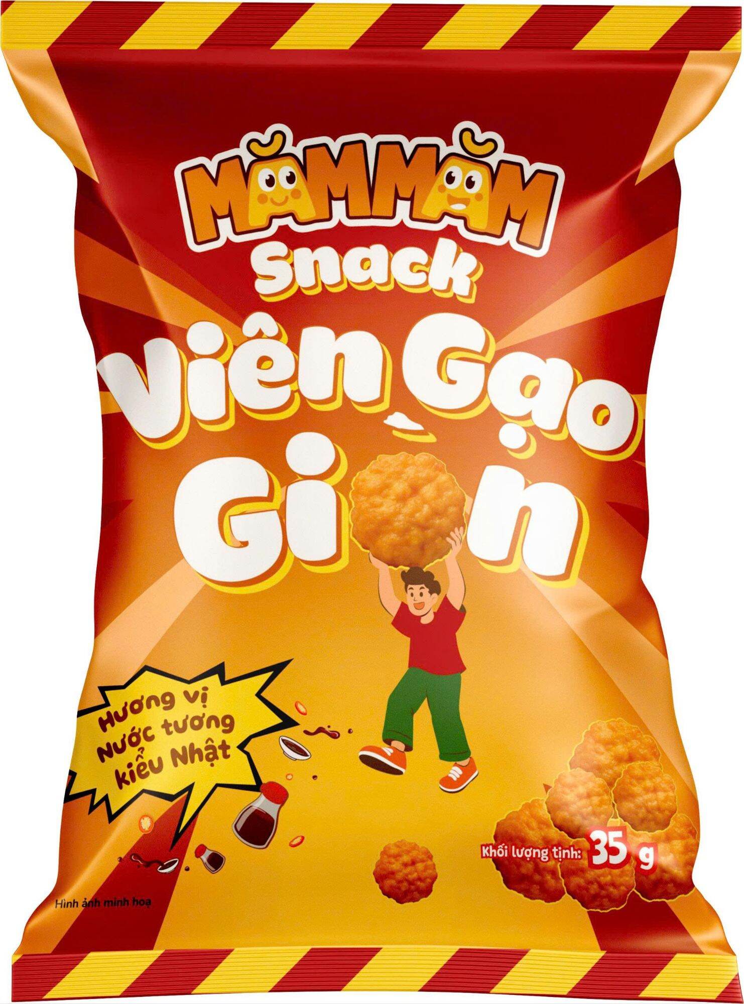 Combo 60 gói Snack Viên Gạo Giòn Măm Măm ( 15g / Gói)