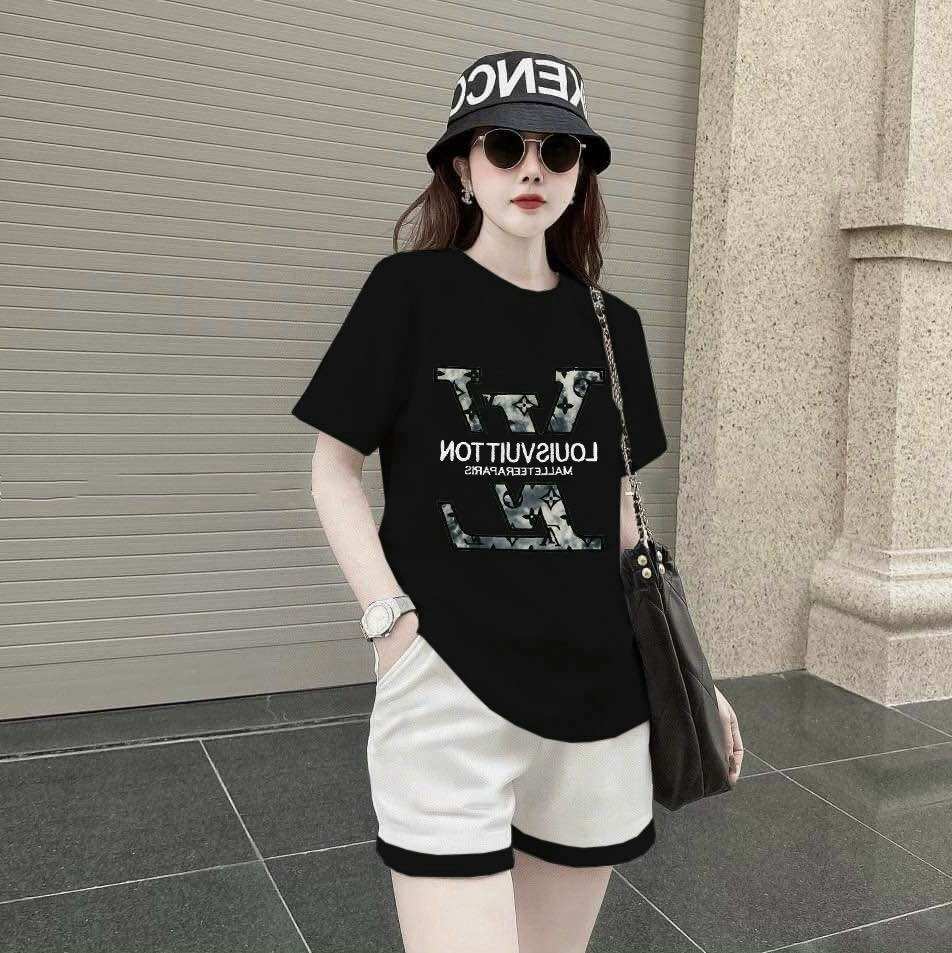 SÉT BỘ SHORT THUN COTTON THÊU L.V CAO CẤP