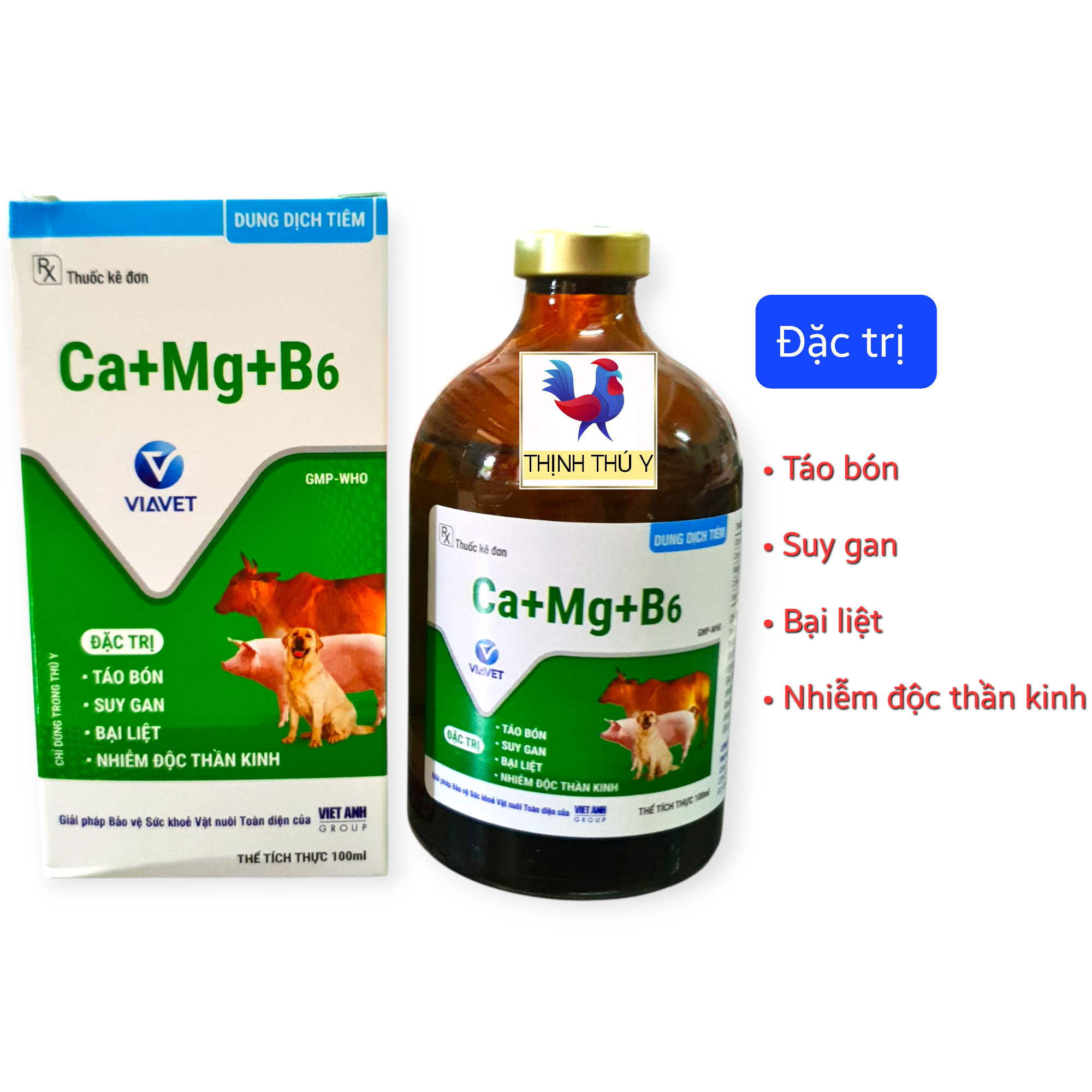 Ca + Mg + B6 (100ml) - Đặc tr.i táo bón bại liệt suy gan nhiễm độc thần kinh nhiễm độc tiêu hóa cho 