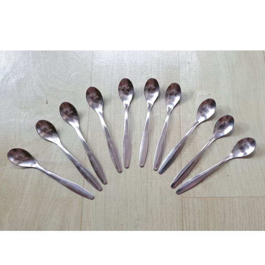 🍅🔟 Set 10 Muỗng Inox Cà Phê, muỗng bột Ngắn (12cm)